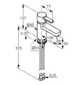 KLUDI "Zenta" Waschtischarmatur mit Einhebelmischer (schwarz/chrom)